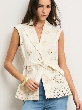 Veronica Beard Townes Eyelet Vest